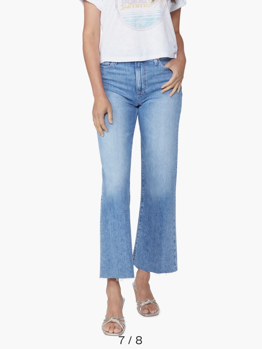 Paige Leenah Wide-Leg Raw Hem Jeans - Picture 6 of 9